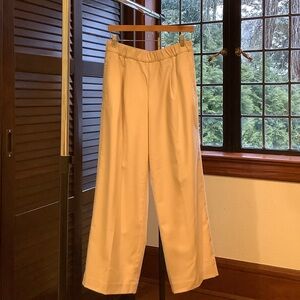 Ann Taylor The Petite Pull On Wide Leg Pant, Ecru Cloud, MP